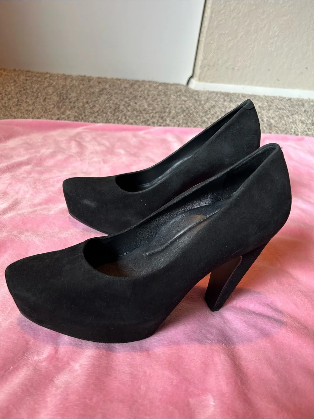 Tara Subkoff Easy Spirit Black Suede Platform Pumps - Women's Heels